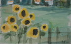 Landschaft mit Sonnenblumen